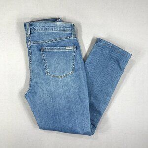 Eddie Bauer Jeans Womens 6P Blue Denim Boyfriend Flannel Lined Mid Rise Straight